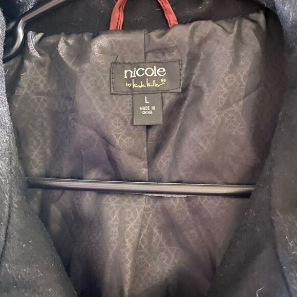 Nicole Miller Black Pea Coat – Timeless Elegance (Large) - Picture 3 of 7